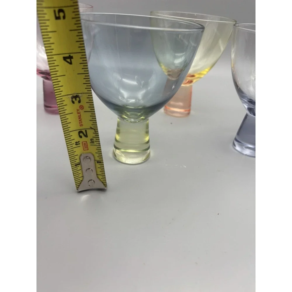 Art‎ Deco Style Barware Glasses Multi Color Set of 4